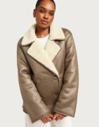 Object Collectors Item - Beige - Objpolly Shearling Long Jacket E Pa