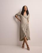 Object Collectors Item - Beige - Objammie S/S Wrap Long Dress Rep