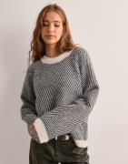 Pieces - Hvit - Pcolena Ls O-Neck Knit Mm Bc