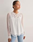 Vero Moda - Hvit - Vmgaby Ls Top Wvn Ga