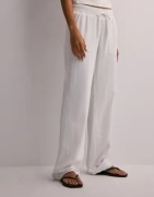 Nelly - Hvit - Low Waist Linen Pants