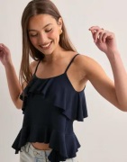 Nelly - Blå - Cute Flounce Strap Top