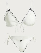 Nelly - Hvit - Contrast Bow Bikini Panty