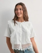 Pieces - Hvit - Pcsiminna Ss Top Wvn