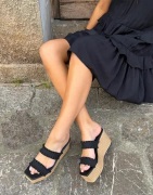 Nelly - Svart - Square Espandrille Platform