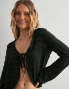 Pieces - Svart - Pcanine Ls Tie Top Mm Jrs