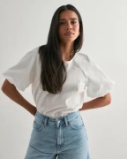 Pieces - Hvit - Pcfrona 2/4 Top Wvn Bc