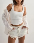 One Teaspoon - Hvit - Bandits Low Waist Denim Short