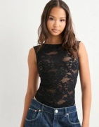 Only - Svart - Onlsafina Glitter Lace Body Acc