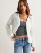 Only - Hvit - Onlnordic Life L/S Cardigan Rp Knt