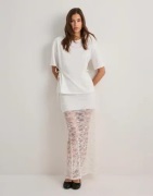 Nelly - Hvit - Lace Maxi Skirt