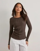 Only - Brun - Onlella L/S Ruching Top Jrs