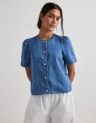 Only - Blå - Onlastra Ss Dnm Shirt Qyt