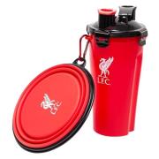 Liverpool Pet Travel Bowl & Bottle Set - Rød/Sort