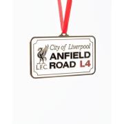 Liverpool Anfield Road Skilt Christmas Decoration - Hvit/Sort