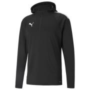 PUMA Treningsgenser teamLIGA Fleece Hette - Sort/Hvit