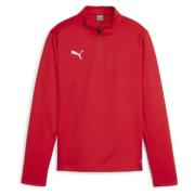 PUMA Treningsskjorte teamGOAL 1/4 glidelås - rød/Hvit Barn