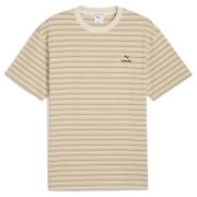Dortmund T-skjorte MMQ Striped - Beige/Alpint snø